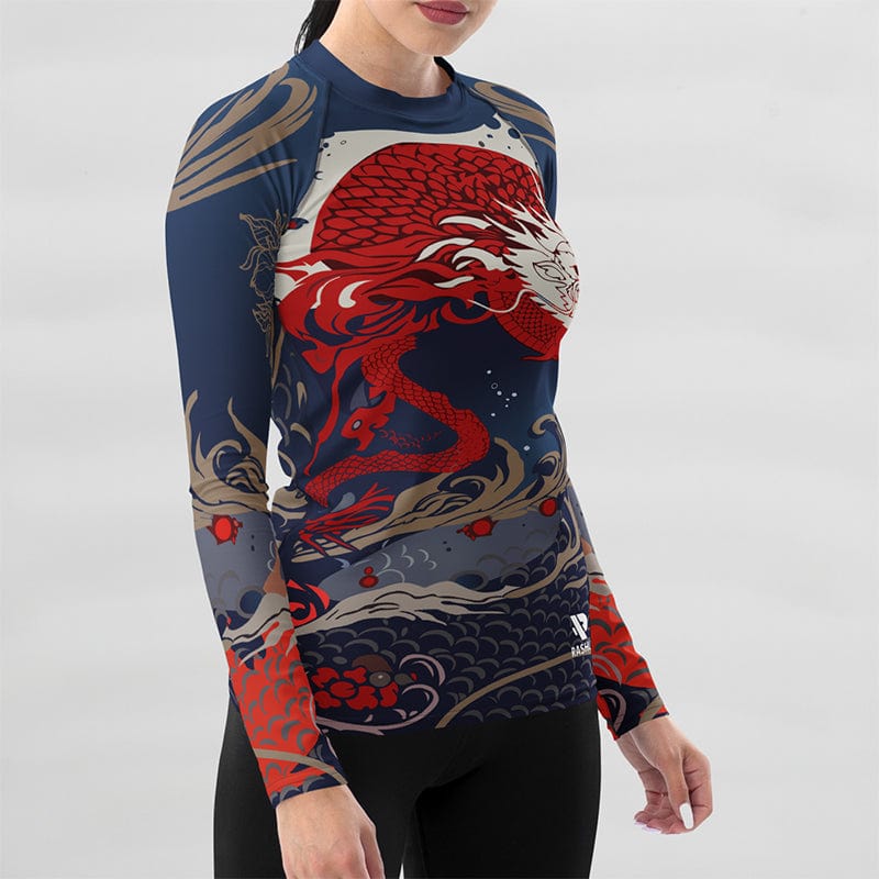 Rashguard Dragon Rouge - Femme Votre Rash Guard, Votre Mérite | Rashu