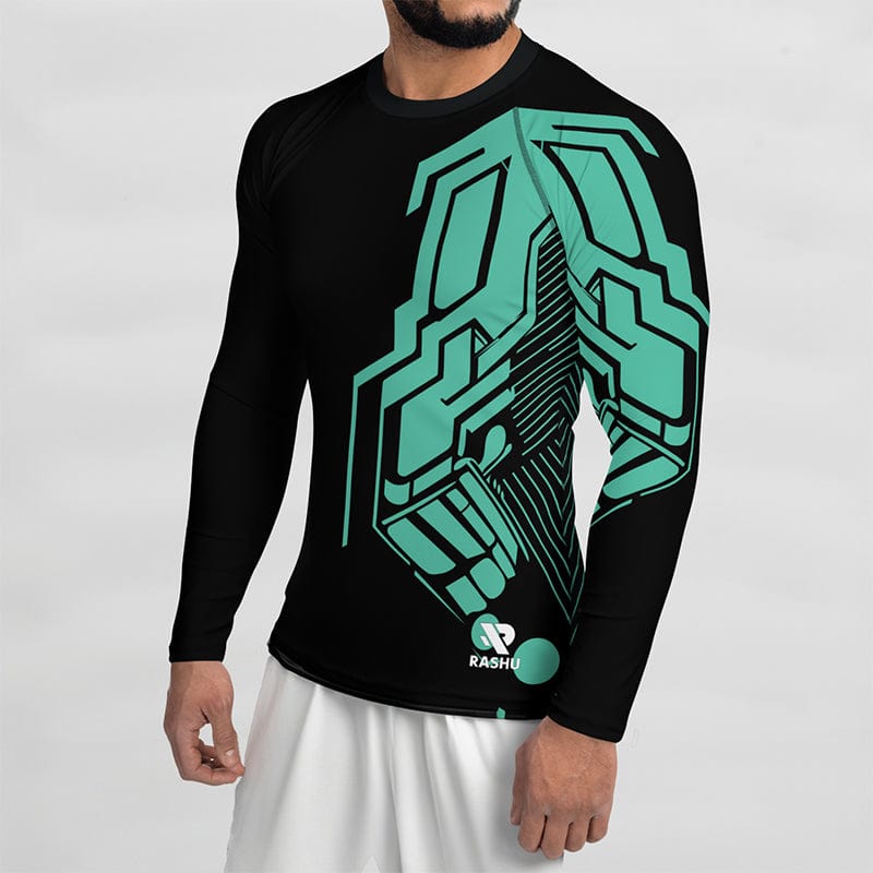 Rashguard Futuriste Cyber Agility - Homme Votre Rash Guard, Votre Mérite | Rashu