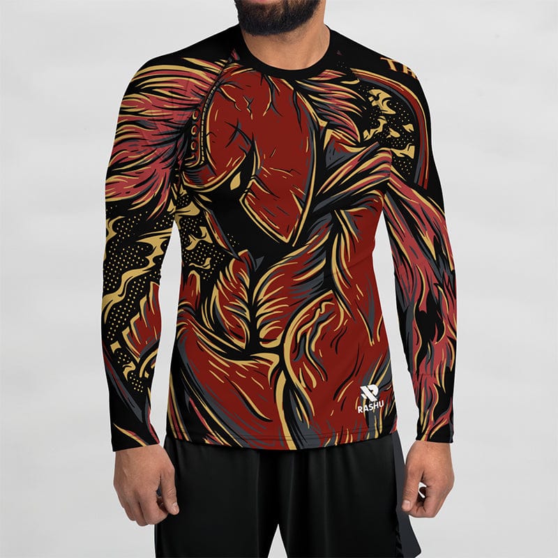 Rashguard Guerrier Flamboyant - Homme Votre Rash Guard, Votre Mérite | Rashu