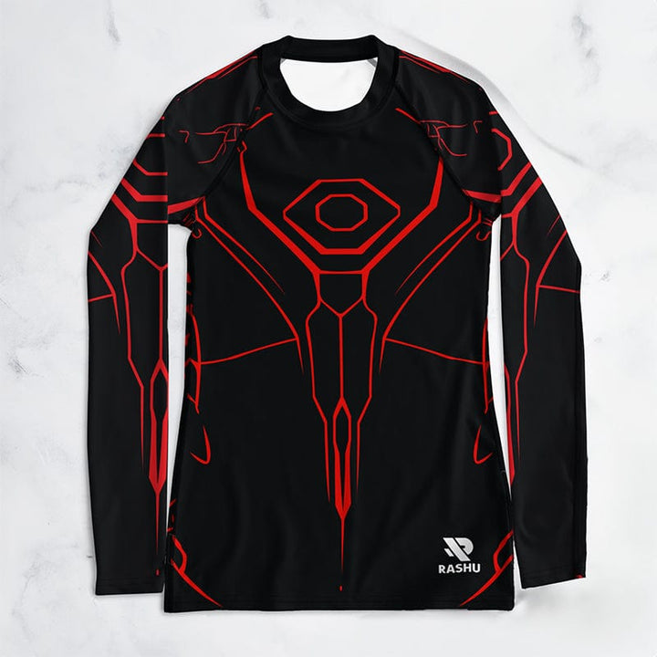 Rashguard Performance Rouge et Noir - Femme Votre Rash Guard, Votre Mérite | Rashu