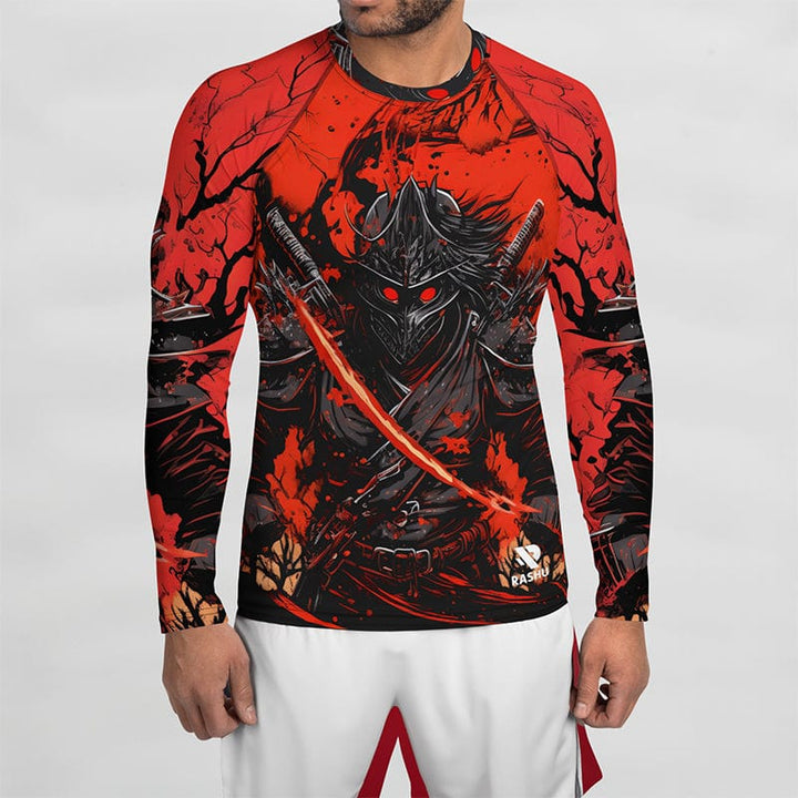 Rashguard Samouraï Rouge - Homme Votre Rash Guard, Votre Mérite | Rashu