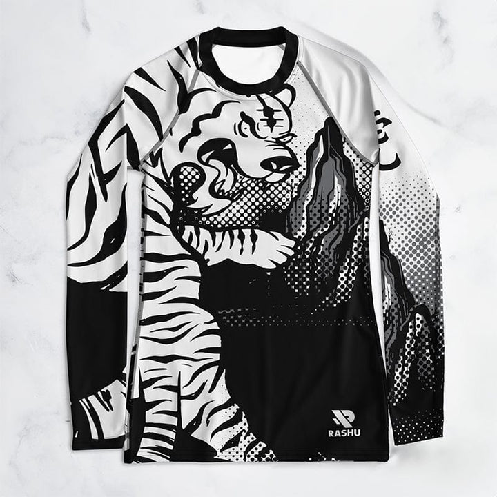 Rashguard Tigre Noir et Blanc - Femme Votre Rash Guard, Votre Mérite | Rashu