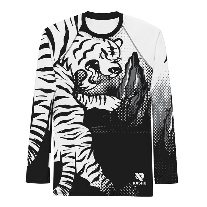 Rashguard Tigre Noir et Blanc - Homme Rashu | Shop de Rash Guards Numéro 1