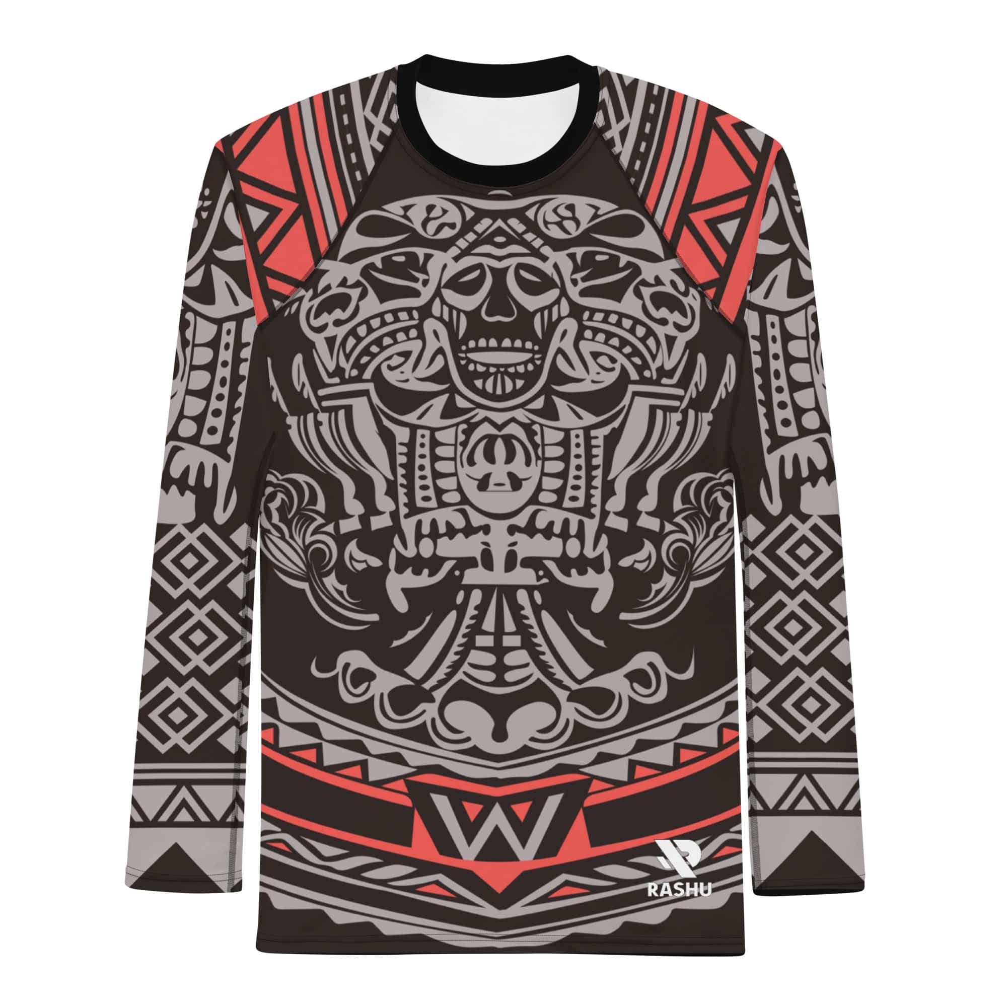 Rashguard Tribal Rouge et Noir - Homme Rashu | Shop de Rash Guards Numéro 1