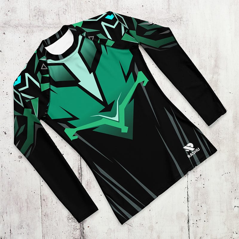 Rashguard Vert et Noir Électrique - Homme Rashu | Shop de Rash Guards Numéro 1